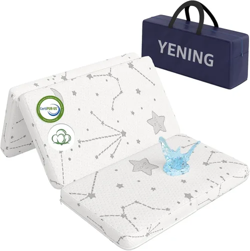 Vista 8 de YENING Colchón plegable de 38 x 26 pulgadas, impermeable, para Pack N Play Matress Topper transpirable