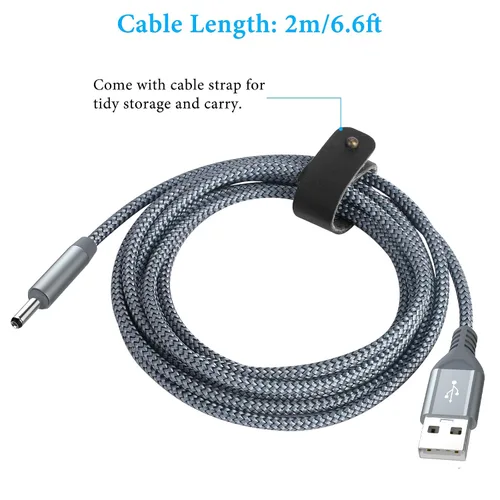 Vista 5 de Cable cargador de 6.6 pies para limpiador facial FOREO Luna, USB a CC 0.1