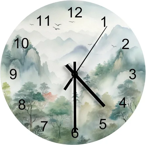 Vista 28 de Reloj de Pared de Flores Silencioso Sin Tictac Operado por Batería, Caricatura de los 70s Linda Flor Abstracta Pastel Margarita Reloj Floral