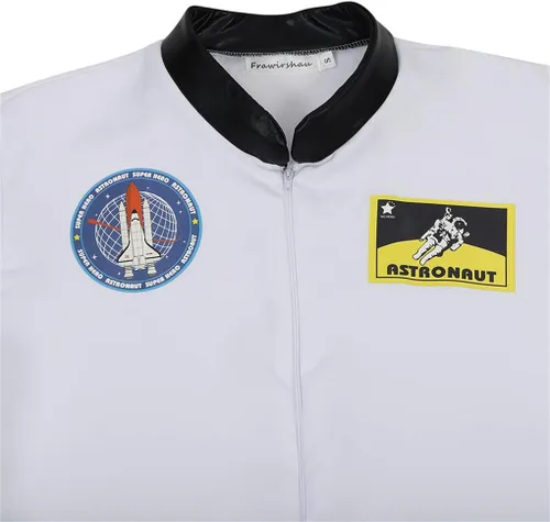 Vista 4 de Lehauya - Disfraz de astronauta para hombre, traje de vuelo del piloto, enterizo de prisionero, para Halloween, disfraces para adultos