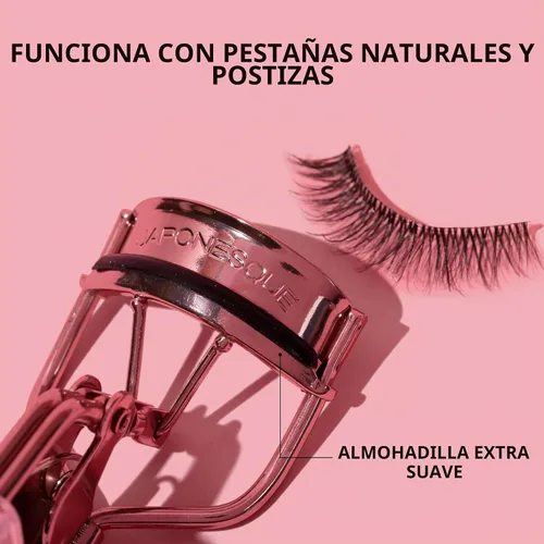 Vista 5 de JAPONESQUE - Rizador de pestañas de agarre cómodo para pestañas naturales y postizas, ajuste universal, rizo duradero