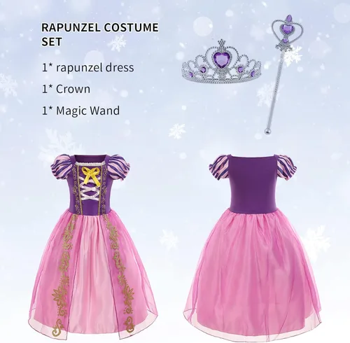 Vista 3 de Foierp Princess Dress Up Girls - Kid Princess Costume Birthday Party Halloween Cosplay Fancy Dress Clothes for Little Girls