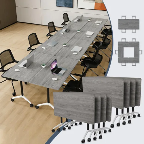 Vista 19 de Mesa de conferencia plegable de 70.8 pulgadas, paquete de 6