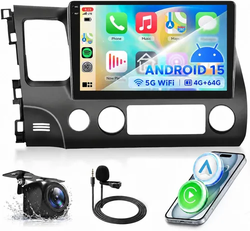 Vista 9 de 4G+128G Android 15 Radio de coche para Honda Civic 2006 2007 2008 2009 2010