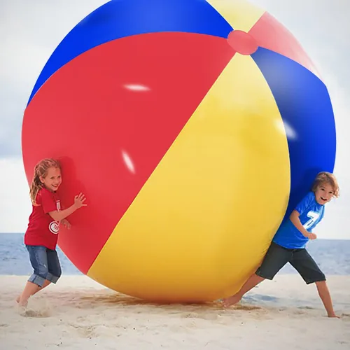 Vista 6 de Novelty Place Bola inflable gigante de playa, juguete de piscina para niños y adultos, tamaño jumbo de 4.6 pies (55 pulgadas)
