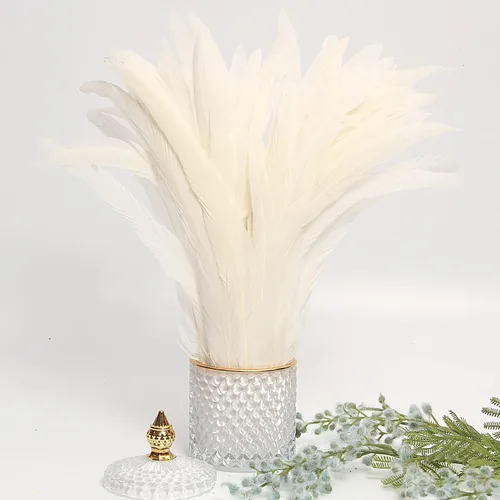 Vista 6 de THARAHT 50 Plumas de Cola de Gallo Naturales de 12-14 Pulgadas (30-35 cm) a Granel para Manualidades, Atadura de Moscas, Boda, Plumas para Fiestas
