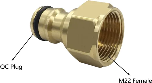 Vista 2 de Adaptador de lavadora a presión de latón 2PCS M22 hembra con conector rápido