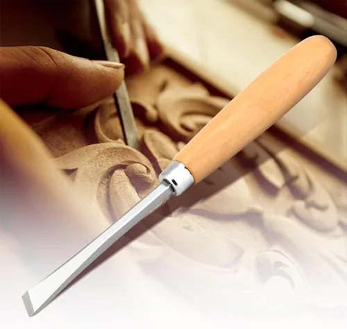 Vista 7 de Juego de 6 herramientas de tallado de madera, cinceles de mano profesionales para tallar madera, herramientas de carpintería, herramientas