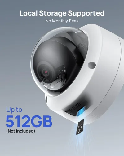 Vista 7 de ANNKE Cámara de seguridad C800 4K 8MP PoE con foco de visión nocturna a color, detección de vehículos y humanos AI, grabación 24/7 con audio, IP67