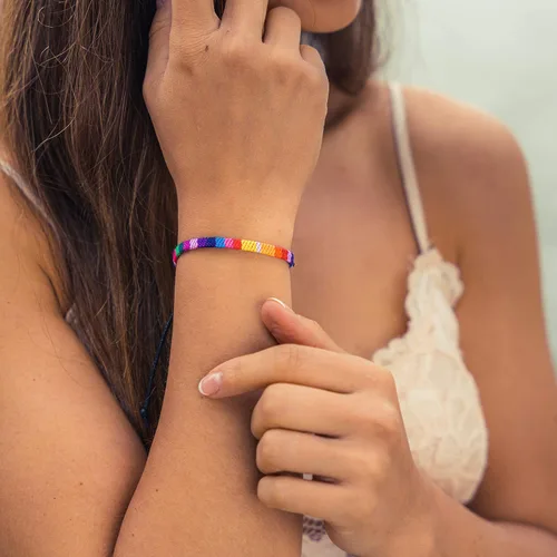 Vista 25 de Made by Nami Boho Surfer Bracelets for Men and Women Crafted from Colorful Braided Strings Adjustable and Waterproof Handmade Bracelets for Summer