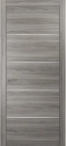 Vista 8 de Puerta interior de madera moderna precolgada con herrajes Planum 0020 seda blanca Adornos de marco de un solo panel Puertas resistentes