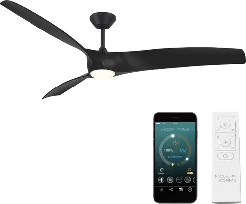Vista 25 de Zephyr - Ventilador de techo inteligente de 3 aspas para interior y exterior, 52 pulgadas, madera grafito desgastada con kit de luz LED ajustable