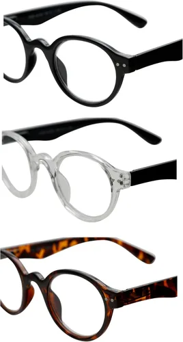 Vista 4 de Success Eyewear Reading Glasses 3 Pair Spring Hinge Professor Readers for Men and Women Fashion Glasses for Reading