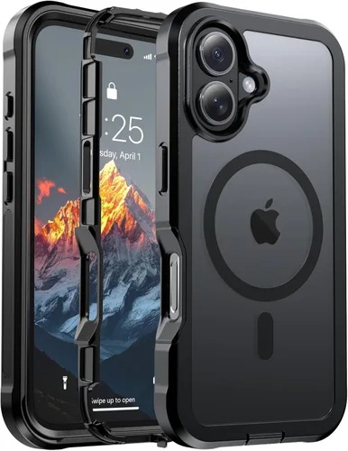 Vista 30 de jaroco - Funda magnética compatible con MagSafe para iPhone 11 de 6.1 pulgadas; protección de grado militar contra caídas, de doble capa