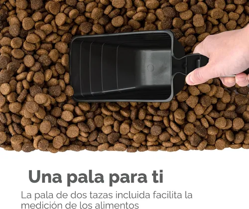 Vista 7 de IRIS USA Contenedor hermético de almacenamiento de comida para perros combinado de 30 libras y 11 libras, caja apilable para premios, cuchara de 2