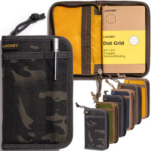 Vista 32 de LOCHBY® Carpeta Field A5 Cubierta de carpeta de 6 anillas Lona encerada resistente al agua Diseño plano Sistema A5 apto para recargar