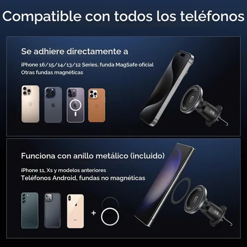 Vista 6 de SYNCWIRE Soporte de Coche para MagSafe, Soporte Magnético de Teléfono con Rotación Flexible para Ventilación de Coche, Soporte de Teléfono con Clip