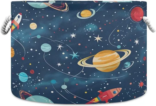 Vista 37 de Cesta de almacenamiento grande plegable bolsa de ropa redonda plegable de tela para la ropa sucia cesta plegable cubo de lavado abstracto moderno