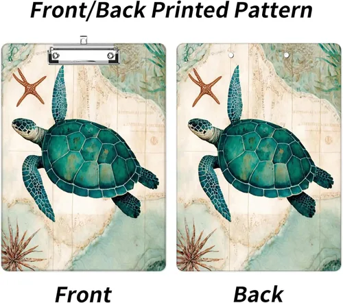 Vista 2 de Portapapeles de plástico con soporte para bolígrafo, portapapeles tamaño carta A4 con clip de perfil bajo y lazo para colgar, bonito portapapeles
