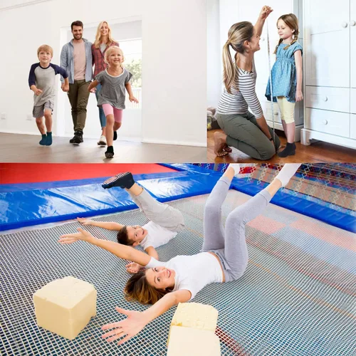 Vista 2 de SkiBeaut Calcetines de trampolín para niños, 4 pares de calcetines antideslizantes antideslizantes con agarre pegajoso, para entrenamiento descalzo