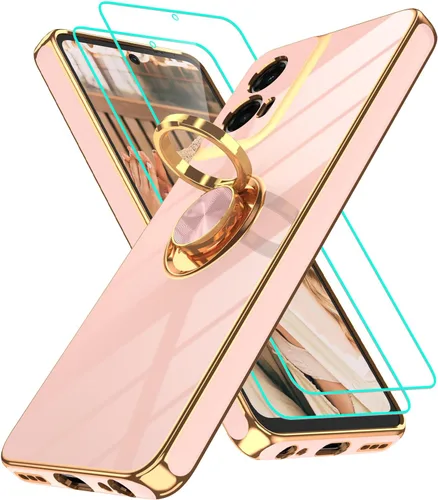 Vista 168 de Funda para Motorola Moto G 5G 2024: Funda Moto G Play 5G 2024 con 2 piezas de protectores de pantalla, soporte de anillo de rotación de 360°