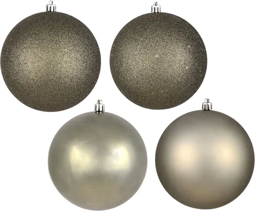 Vista 31 de Vickerman Adorno de bola de oro antiguo de 6 pulgadas con 4 acabados, 4 por caja