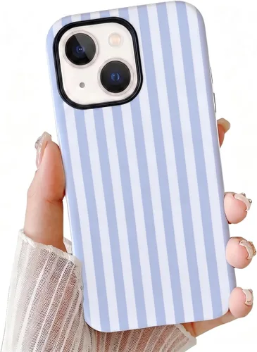 Vista 21 de Compatible con iPhone SE /8/7, diseño de patrón estético a rayas, resistente a los arañazos, funda protectora híbrida de 2 capas a prueba de golpes