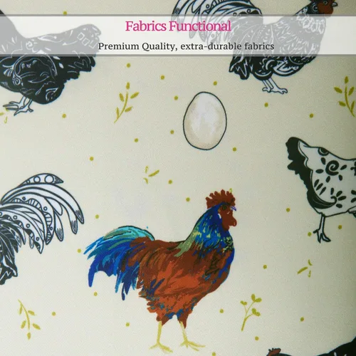 Vista 4 de RosieLily Delantal de gallo lindo delantal de pollo para mujer, color beige con bolsillos para cocinar, hornear, jardinería, regalos