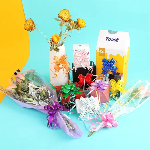 Vista 4 de Lazos pequeños para envolver regalos, cintas y lazos para envolver regalos, lazos para envolver lazos, lazos para tirar para el día de la madre, 100