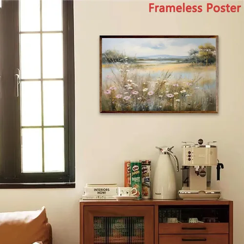 Vista 7 de BACKYMRJCART Arte de pared de paisaje vintage, pinturas de flores silvestres, paisaje de flores silvestres, 16 x 24 pulgadas, sin marco