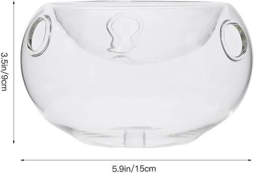 Vista 2 de Kichvoe Cuenco de hielo seco de cocina de 5.9 pulgadas, cuenco de vidrio para inmersión en frío, recipiente para servir frutas, postres y fiestas