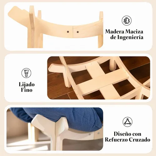 Vista 6 de CHEERHOME PETS Cama Elevada para Gatos de Madera con Cojín Sofá Mullido para Mascotas Sofá para Gatos de Interior Silla de Salón Elevada