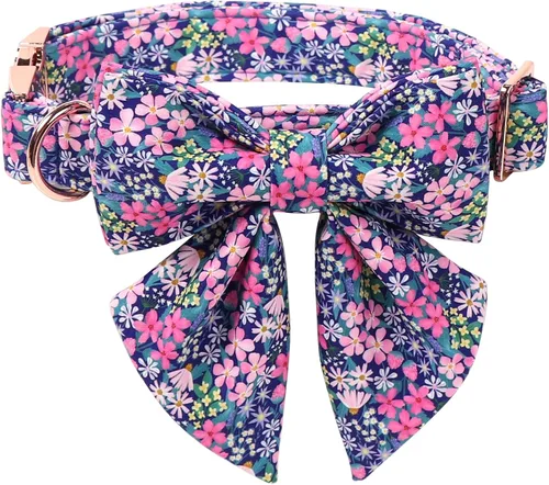 Vista 14 de Collar para perro con corbatín de Lionet Paws, Collar de corbatín de verano para perro, Collar para perro ajustable y cómodo, regalo para cachorro