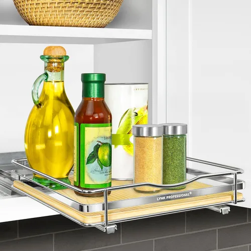 Vista 27 de LYNK PROFESSIONAL® Organizador de especiero extraíble para el interior de armarios de cocina - 4-3/8 pulgadas de ancho - Cajón deslizable - Estantes