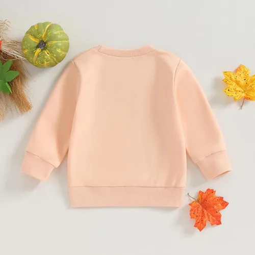 Vista 6 de Disfraz de Halloween para bebé, sudadera de calabaza con cuello redondo, suéter de manga larga, ropa de otoño