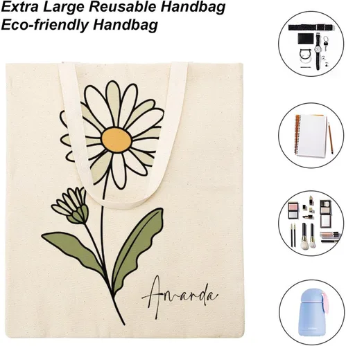 Vista 6 de Bolso de mano personalizado de la flor del nacimiento del mes del nacimiento