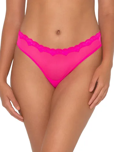 Vista 2 de Smart & Sexy Panty tanga de malla con ribete de encaje para mujer, paquete de 2