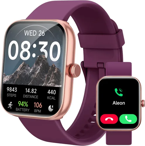 Vista 9 de Reloj inteligente para mujeres y hombres, reloj inteligente para iPhone y Android Bluetooth (respuesta/llamada) Alexa integrado, rastreador