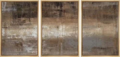 Vista 288 de wall26 Lienzo enmarcado para pared, juego de arte de acuarela pastel, paisaje rural, ilustraciones con formas abstractas, arte moderno, decorativo