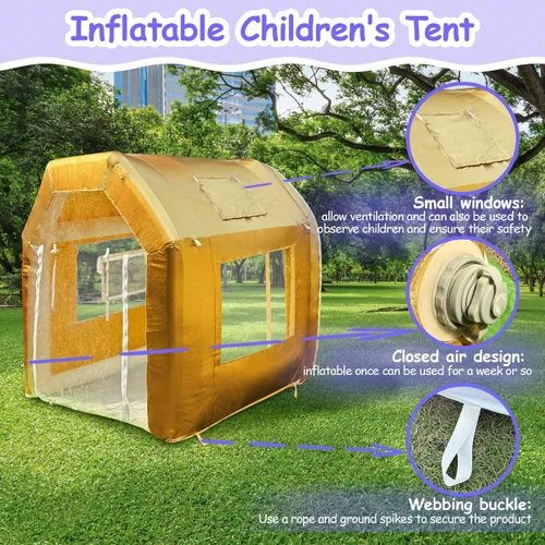 Vista 2 de Domo inflable de burbujas de 10 pies, tienda de campaña de burbujas Dorado