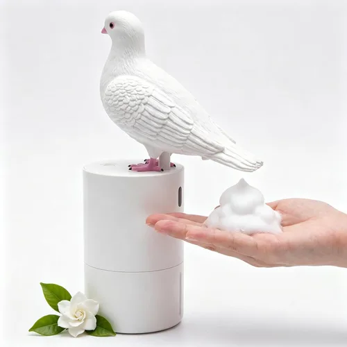 Vista 7 de Dispensador de Jabón de Espuma Bird of Peace - Divertido Lavamanos de Inducción de Caca de Paloma Dispensador Automático de Jabón para Cocina y Baño
