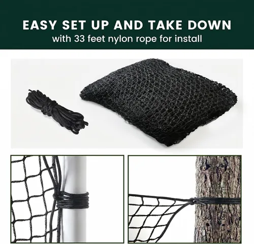 Vista 4 de Golf Net for Hitting Practice, 10Ft to 50Ft Golf Ball Netting with 33Ft Hanging Nylon Rope,Also Use as Baseball, Hockey, Soccer, LAX