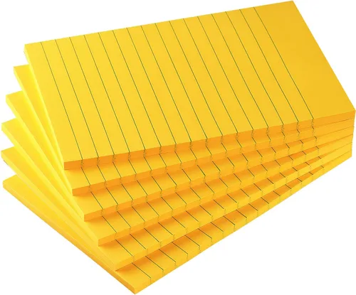 Vista 10 de Early Buy - Blocs de notas adhesivas con líneas 4x6, notas autoadhesivas de 6 colores brillantes, 6 blocs, 45 hojas/bloc