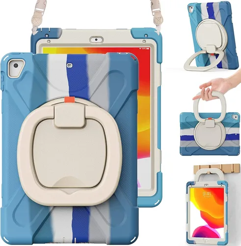 Vista 31 de Funda para iPad Air de 3ª generación – Funda resistente para niños con soporte giratorio, soporte para lápices y correa de transporte para iPad