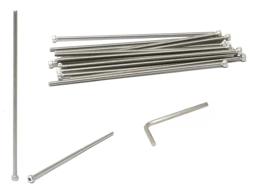 Vista 82 de iexcell Kit de tornillos de cabeza hexagonal de acero inoxidable 304, 100 unidades M2 x 0.157 in, paso de rosca de 0.016 in