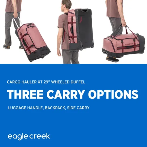 Vista 6 de Eagle Creek Cargo Hauler XT - Bolsa de lona con ruedas, asa telescópica y correas de mochila plegables, tapa en U con cerradura y bolsillo de acceso