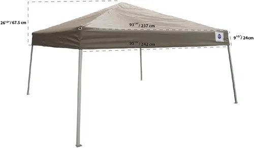 Vista 2 de Impact Canopy Carpa Desplegable con Patas Inclinadas de 10 x 10 Pies, Caqui - Sin Pared Lateral