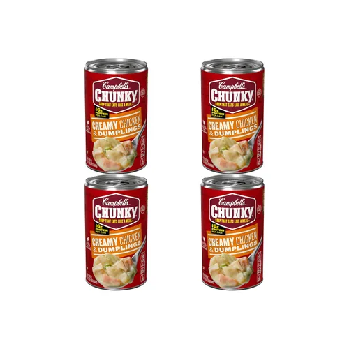 Vista 10 de Campbell's Chunky Sopa, cremosa de pollo y dumplings, lata de 18.8 onzas (caja de 12)