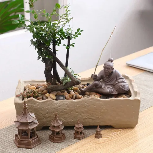 Vista 2 de BESPORTBLE Escultura de cerámica Zen Garden Ornamento 3 piezas miniatura mini estatua de pagoda estatua de cerámica para jardín zen decoración
