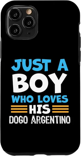 Vista 27 de Just a Boy who Loves his Dogo Argentino Case for iPhone 16